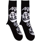 Anthrax Ankle Socks - Faces Pattern B&W