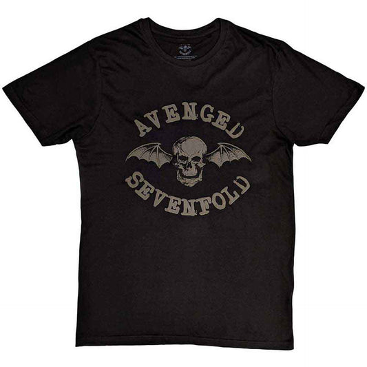 Avenged Sevenfold Black T Shirt - Classic Deathbat Hi-Build