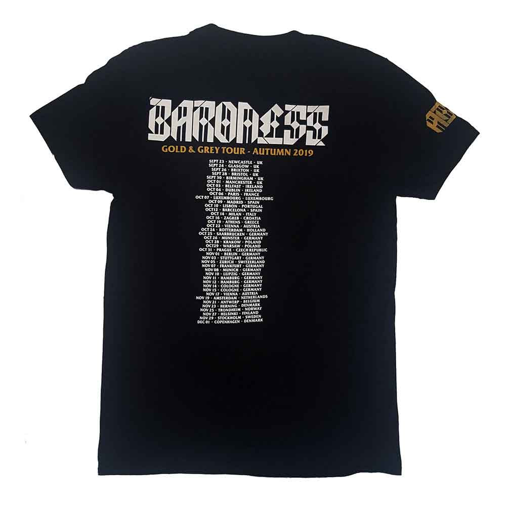 Baroness T Shirt - Gold & Grey Dateback