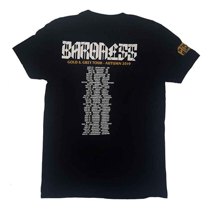 Baroness T Shirt - Gold & Grey Dateback