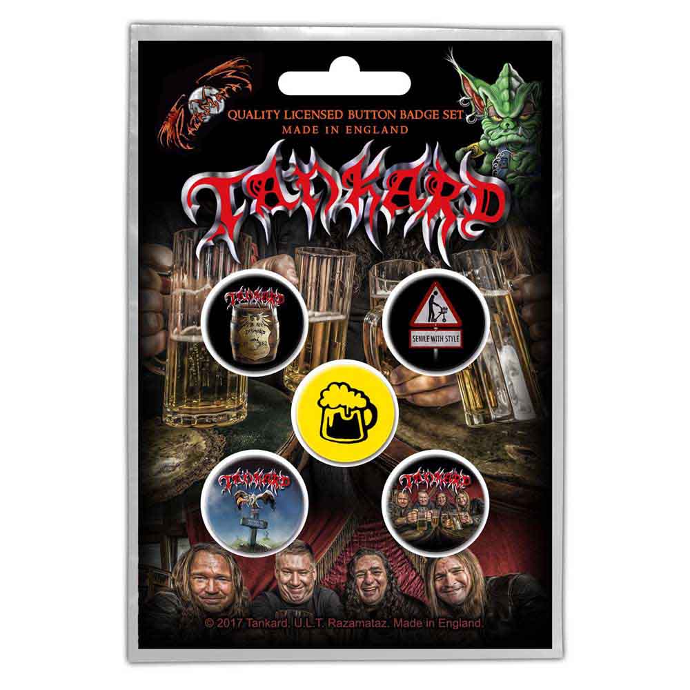 Tankard Plastic Pin Badge - One Foot In The Grave