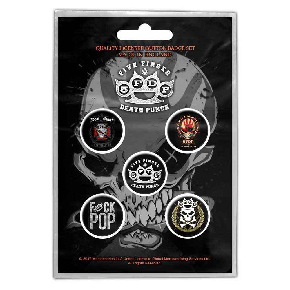 Five Finger Death Punch Plastic Pin Badge - FFDP