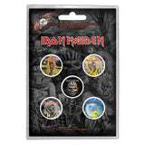 Iron Maiden  Plastic Pin Badge - The Faces Of Eddie