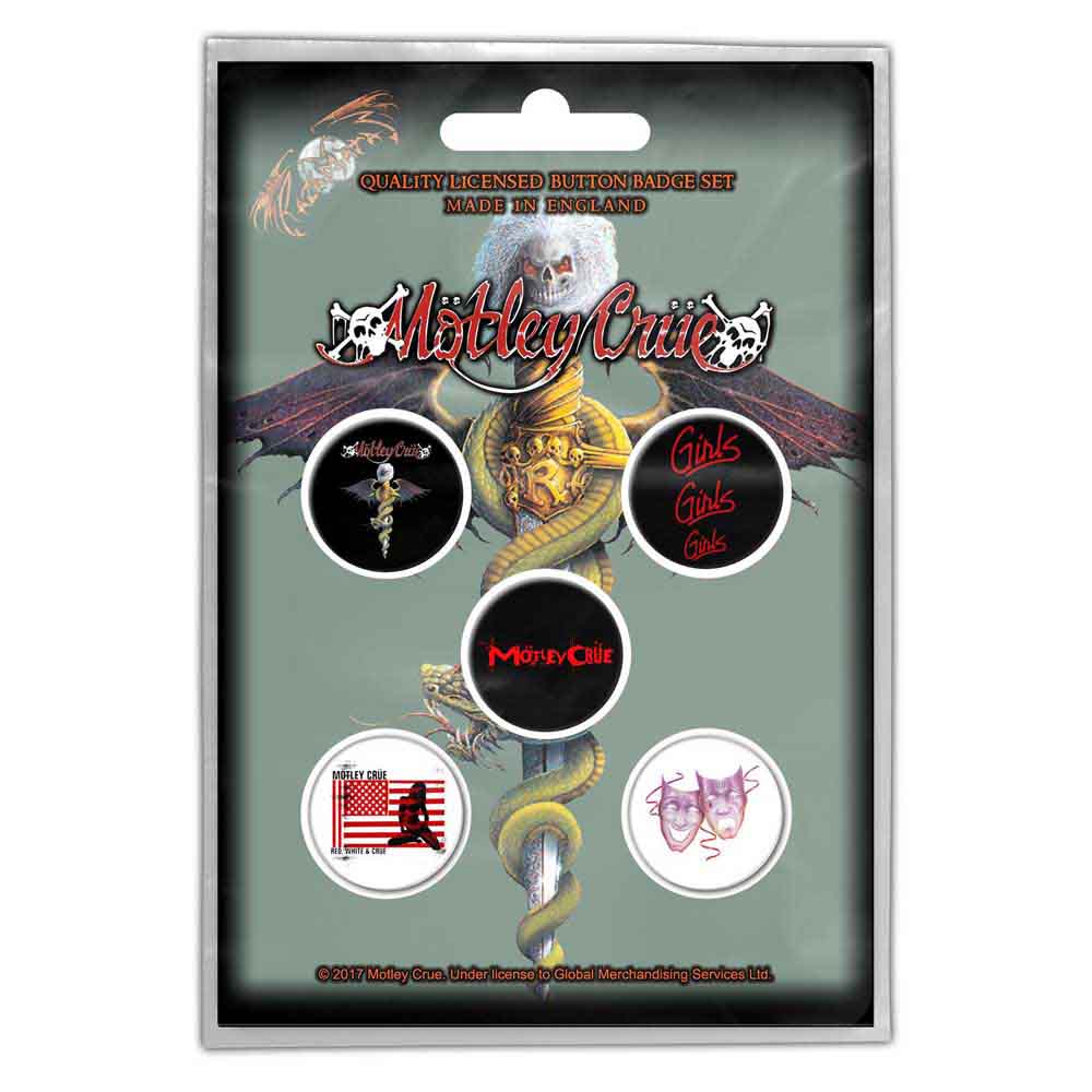 Mötley Crüe Plastic Pin Badge - Dr Feelgood