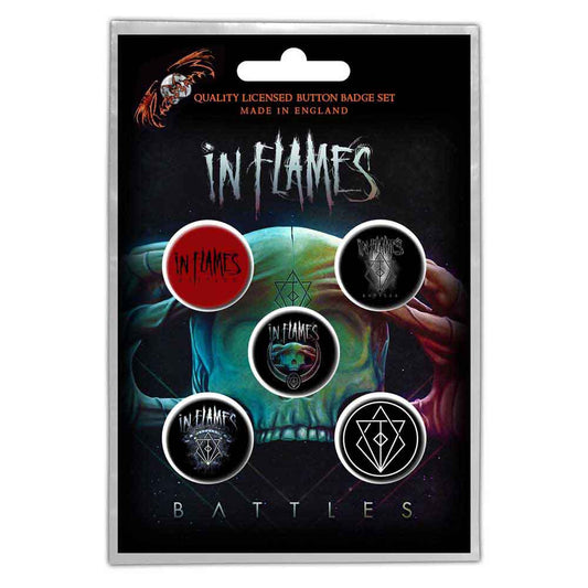 In Flames Plastic Pin Badge - Battles