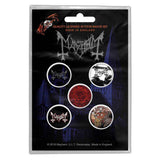 Mayhem Plastic Pin Badge - De Mysteriis Dom Sathanas