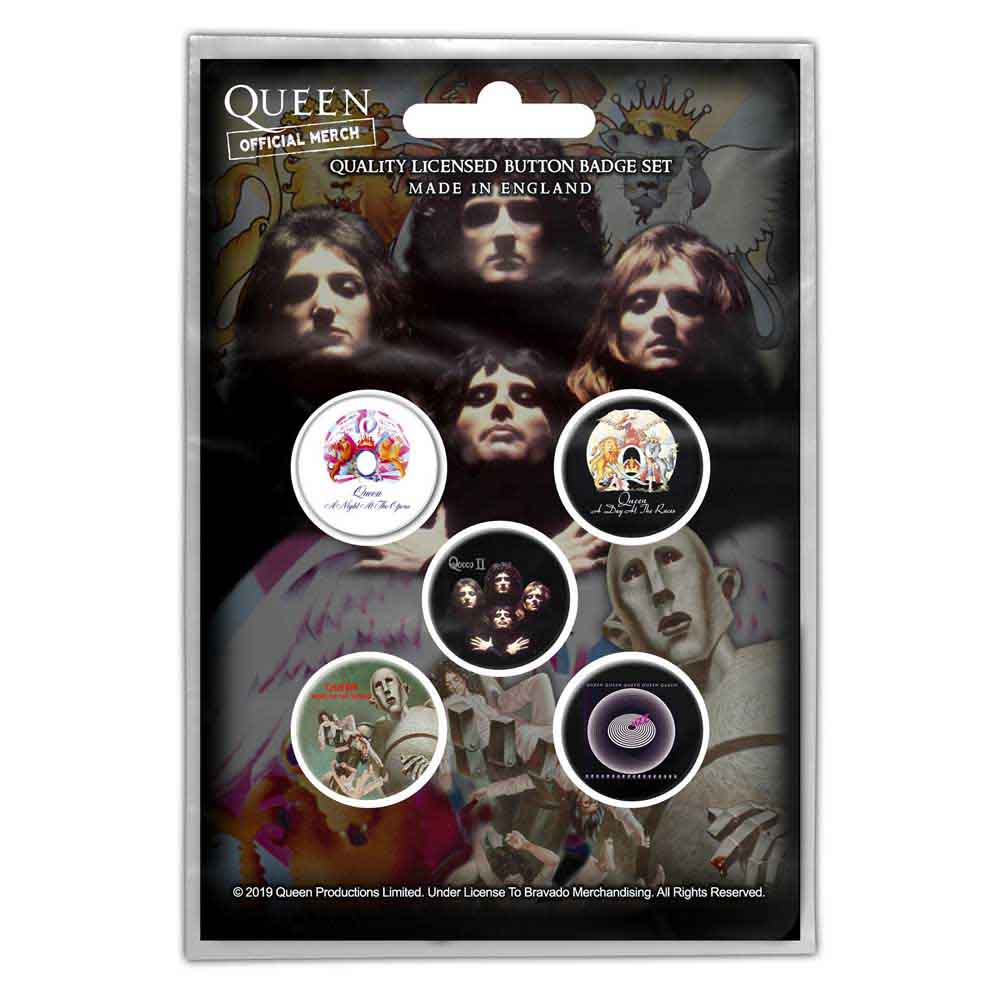 Queen Plastic Pin Badge - Early Albums