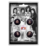 Queen Plastic Pin Badge - Faces