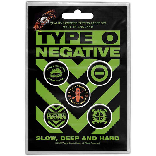 Type O Negative Plastic Pin Badge - Slow, Deep & Hard