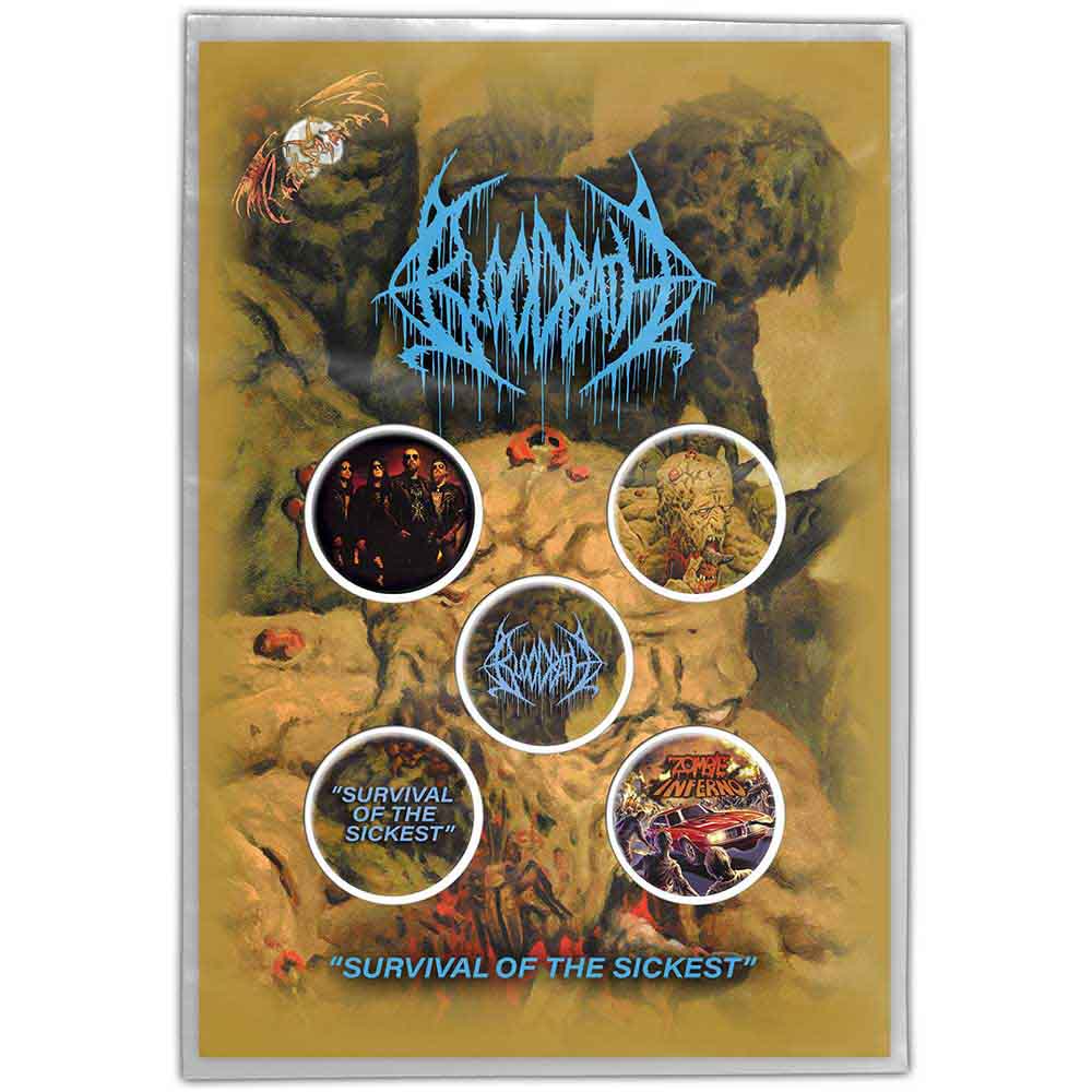 Bloodbath Metal Items Plastic Pin Badge - Survival Of The Sickest