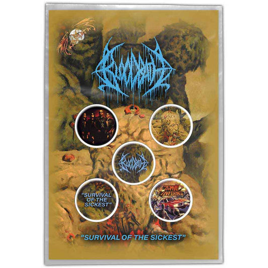 Bloodbath Metal Items Plastic Pin Badge - Survival Of The Sickest