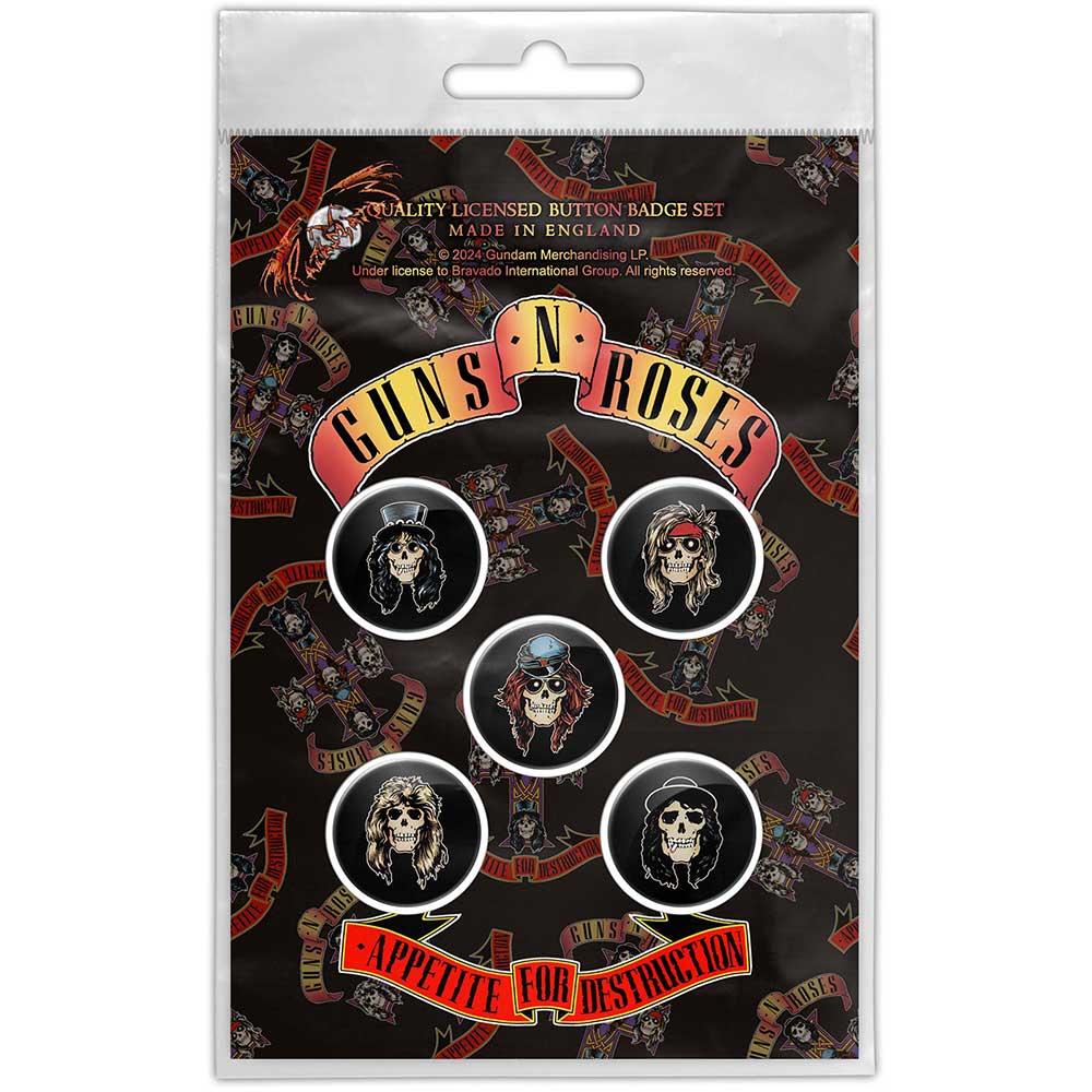 Guns N Roses Plastic Pin Badge - Appetite For Destruction