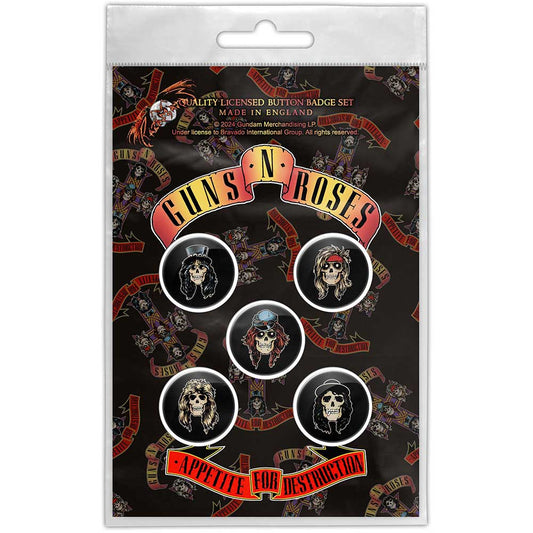 Guns N Roses Plastic Pin Badge - Appetite For Destruction