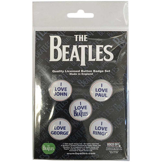 The Beatles Plastic Pin Badge - I Love The Beatles