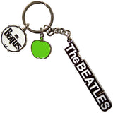 The Beatles Standard Keychains - Text Logo Drop T Drum & Apple Charms