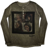 The Beatles Khaki Long Sleeve T Shirt - Let It Be Stone Wash