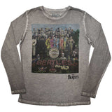 The Beatles Long Sleeve T Shirt - Sgt Pepper Stone Wash