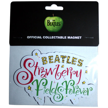 The Beatles Fridge Magnets - Strawberry Fields Forever Logo Embossed