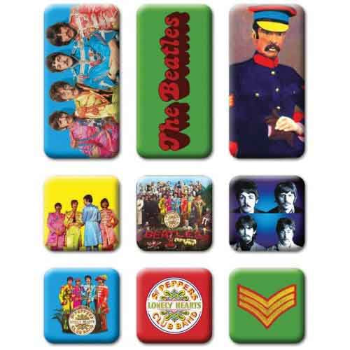 The Beatles Magnets - Epoxy Sets - Sgt Pepper 9 Piece Set