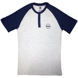 The Beatles Grey/Navy T Shirt - Mini Drum Logo 3 Button