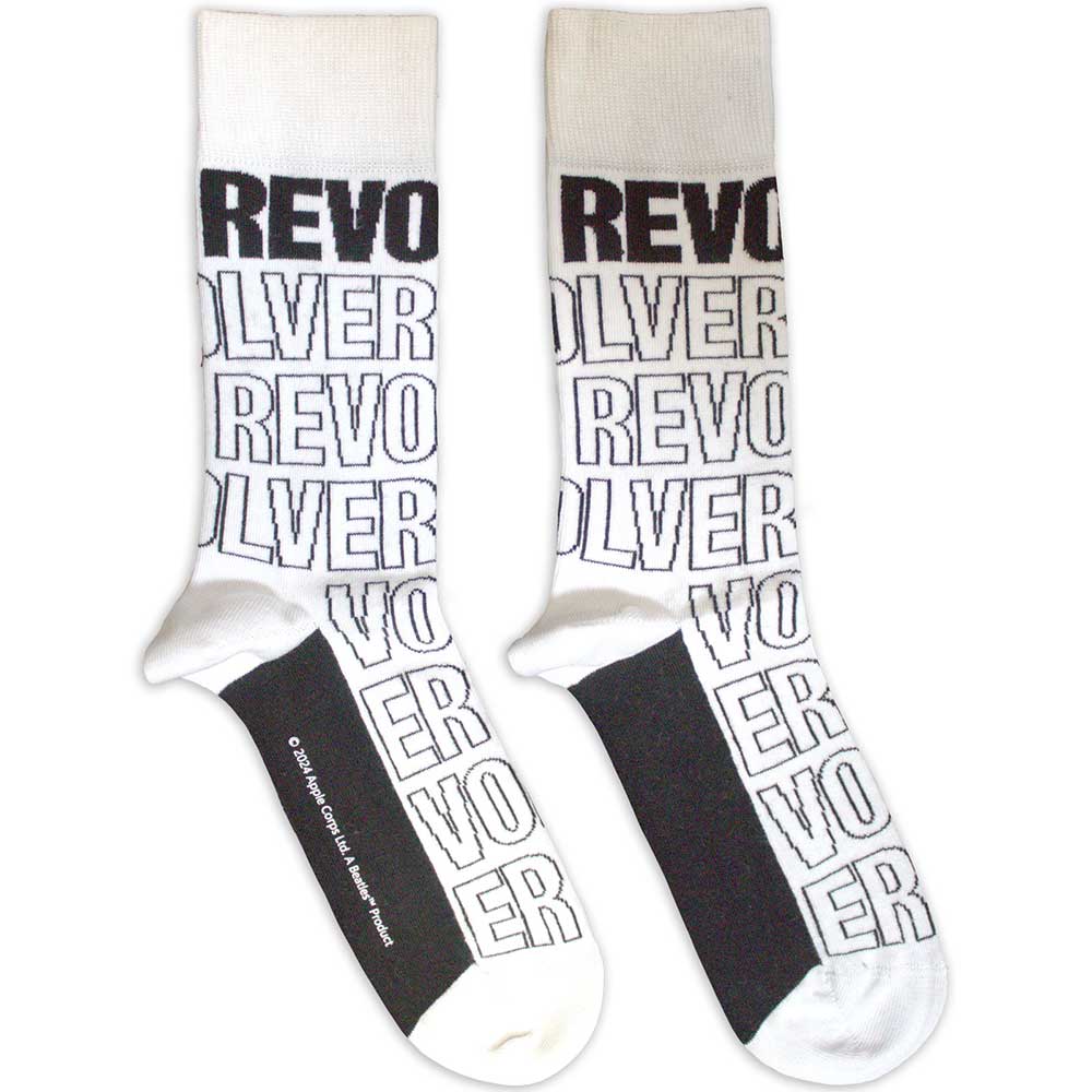 The Beatles Ankle Socks - Revolver Text Outlines Repeat