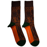 The Beatles Ankle Socks - Rubber Soul Text Outlines Repeat