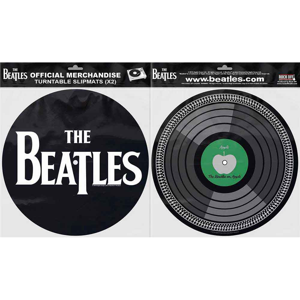 The Beatles Slipmat - 2 Pack - Drop T Logo & Apple Turntable