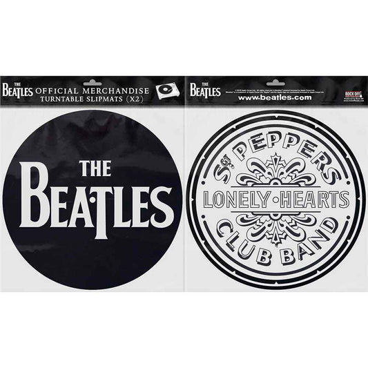The Beatles Slipmat - 2 Pack - Drop T Logo & Sgt Pepper Drum