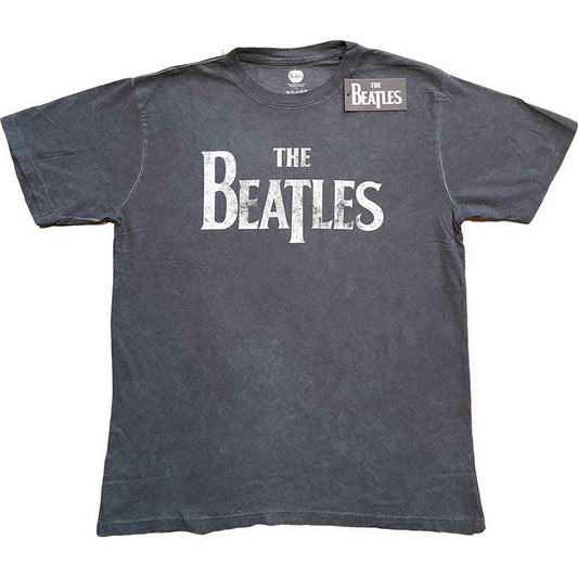 The Beatles Charcole T Shirt - Drop T Logo Snow Wash