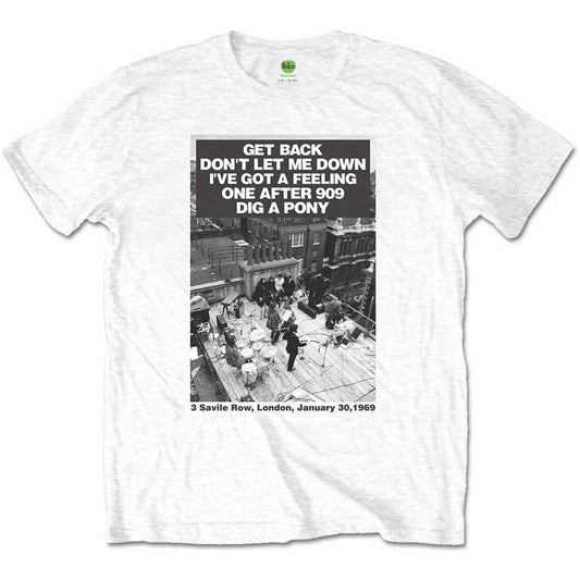 The Beatles White T Shirt - Rooftop Songs