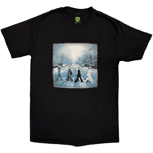 The Beatles Black T Shirt - Abbey Christmas