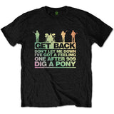 The Beatles Black T Shirt - Get Back Gradient