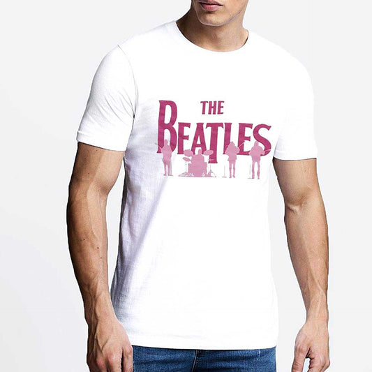 The Beatles White T Shirt - Band Silhouettes