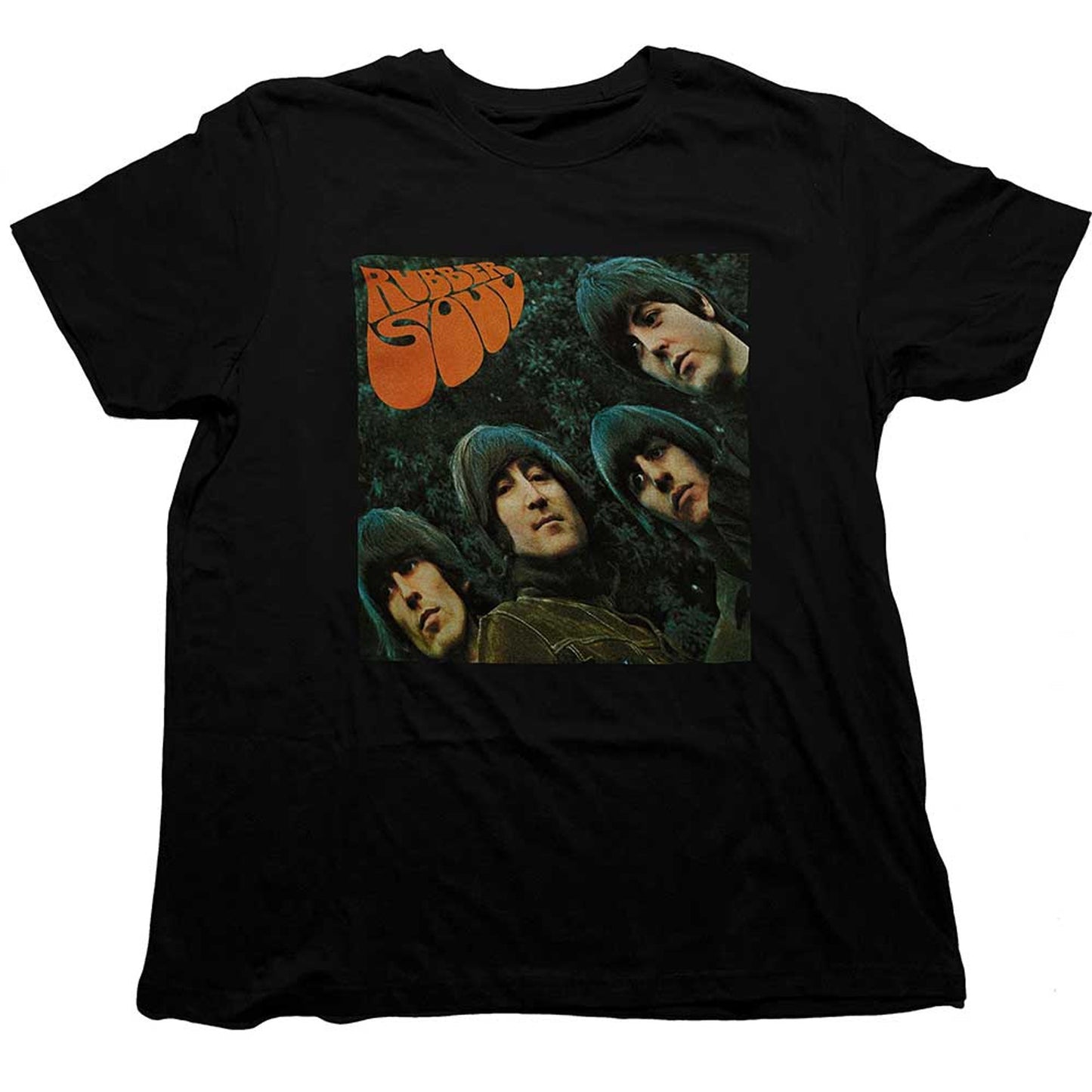 The Beatles Black T Shirt - Rubber Soul Album Cover