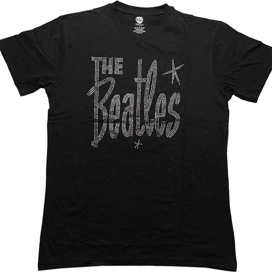 The Beatles T Shirt - Retro Logo Diamante