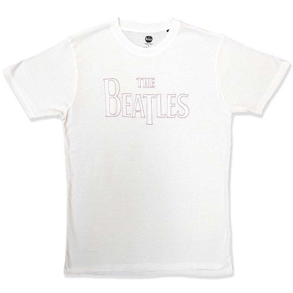 The Beatles White T Shirt - Drop T Embroidered