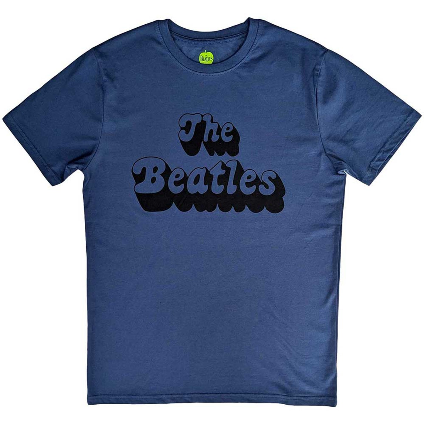The Beatles Denim T Shirt - Text Logo Shadow