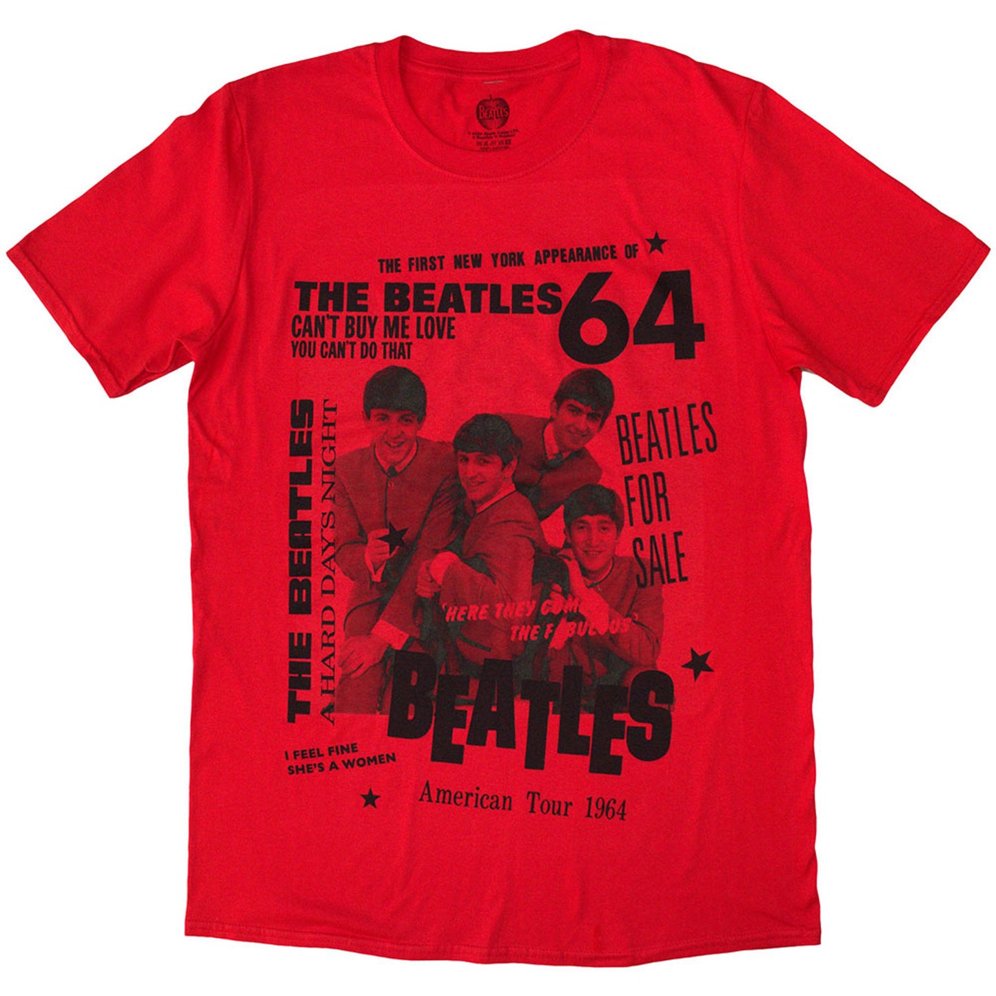 The Beatles Red T Shirt - 1964