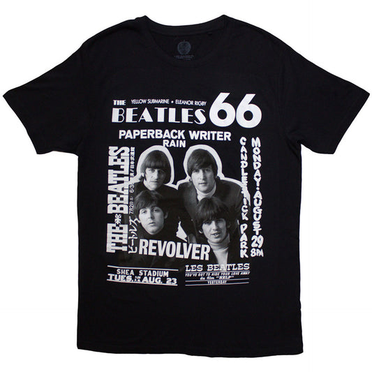 The Beatles Black T Shirt - 1966