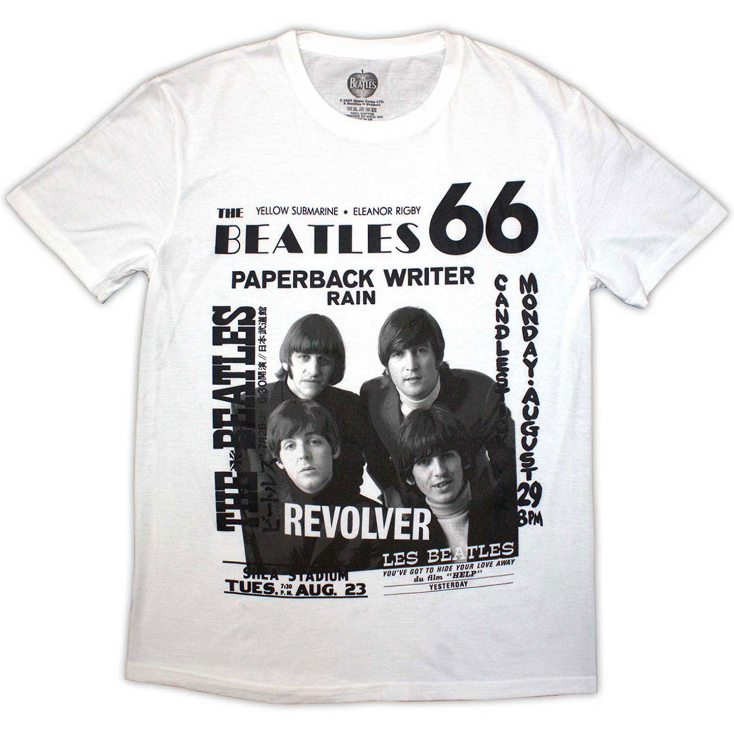 The Beatles White T Shirt - 1966