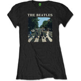 The Beatles White Women's T Shirt - Packaged Abbey Road & Logo