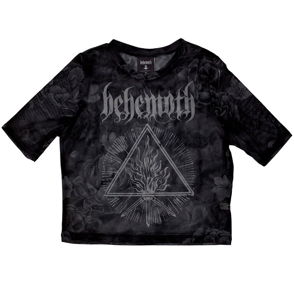 Behemoth Women's Mesh Short Sleeve Crop Top - Furor Divinus