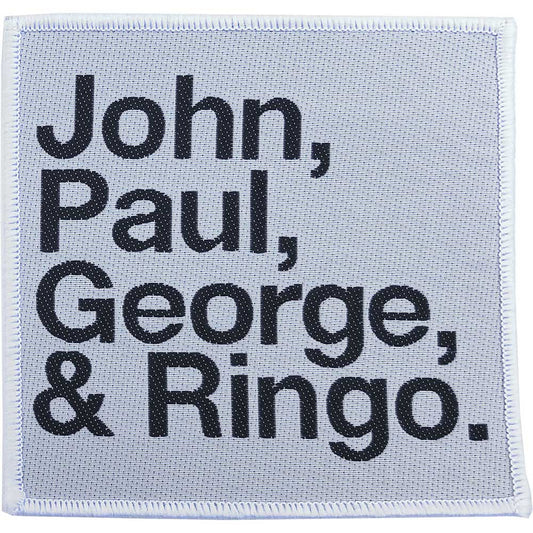 The Beatles Patches - Woven Sew On - John Paul George Ringo Black On White