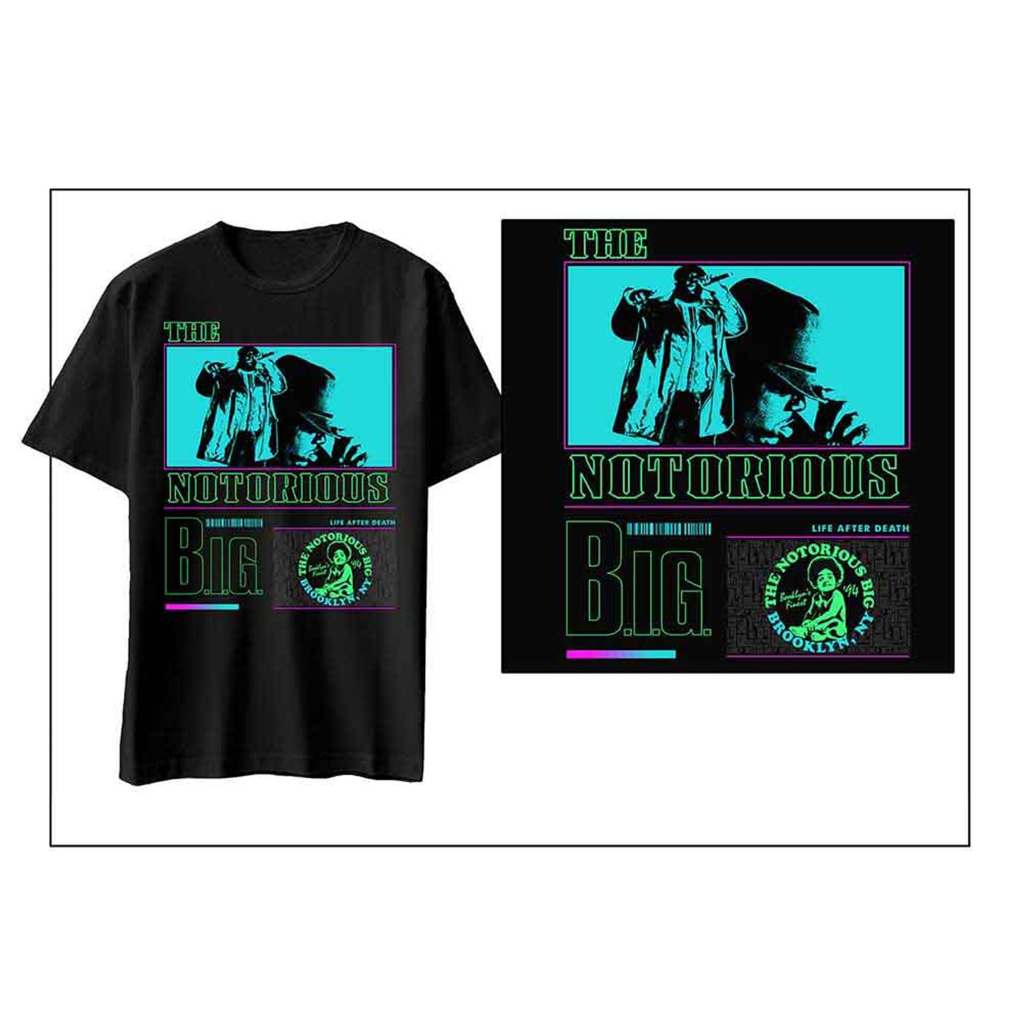 Biggie Smalls T Shirt - Life After Death Neon
