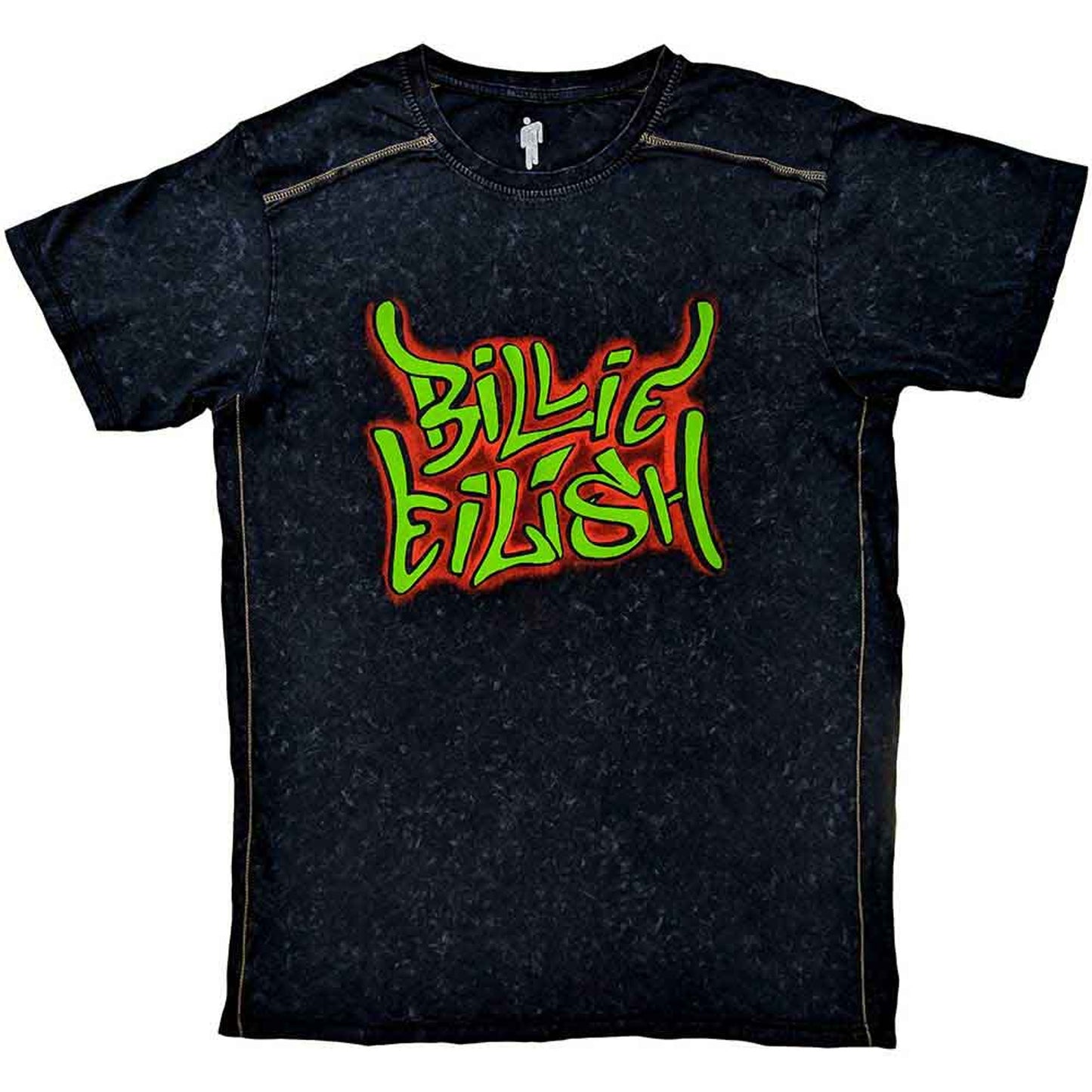 Billie Eilish Black T Shirt - Graffiti Snow Wash