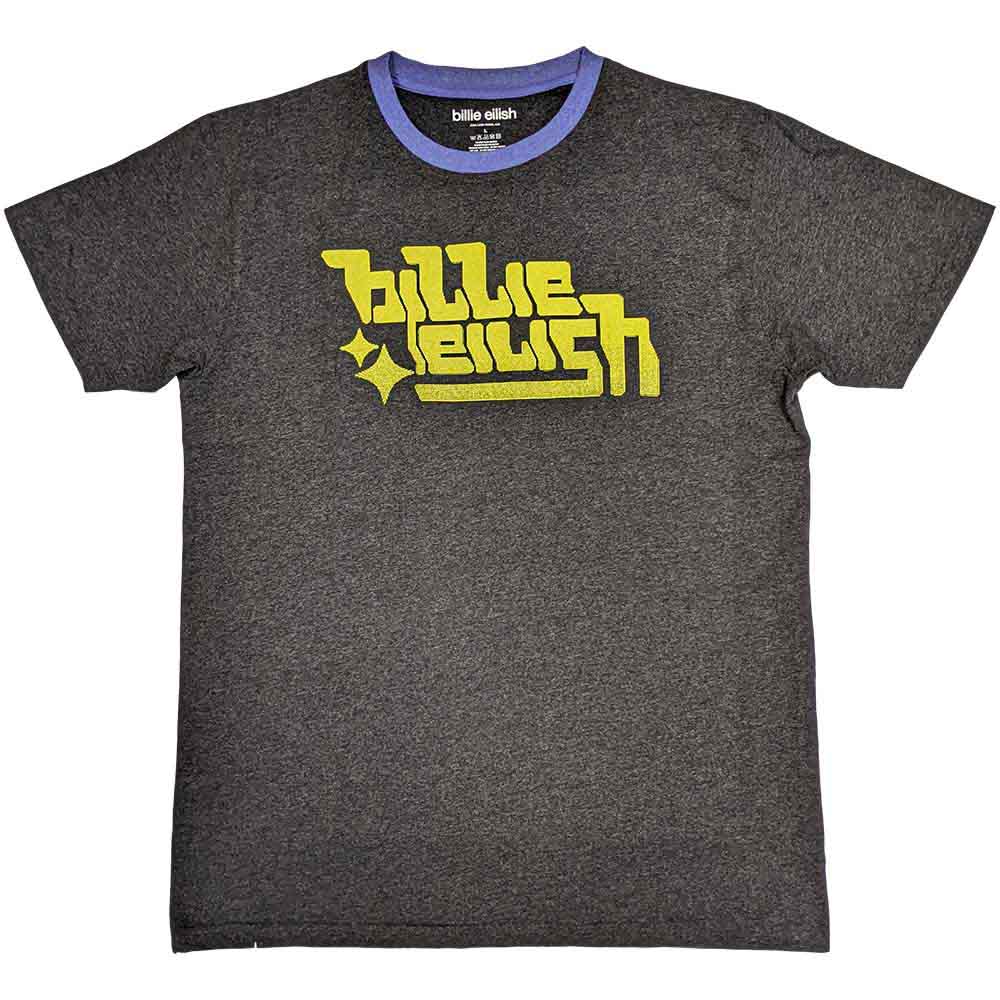 Billie Eilish T Shirt - Green Logo Ringer