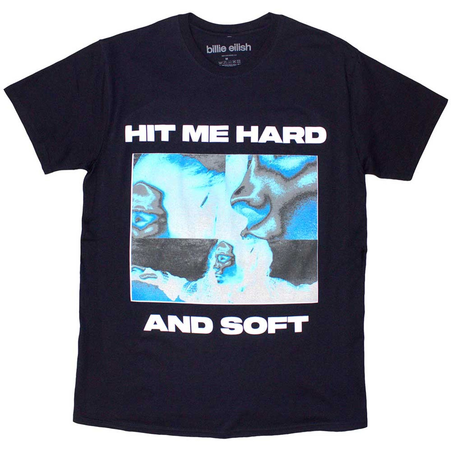 Billie Eilish Navy T Shirt - Hit Me Hard And Soft Negative