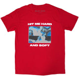 Billie Eilish Red T Shirt - Hit Me Hard And Soft Negative