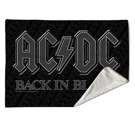Rocksax AC/DC Sherpa Fleece Blanket - Back In Black
