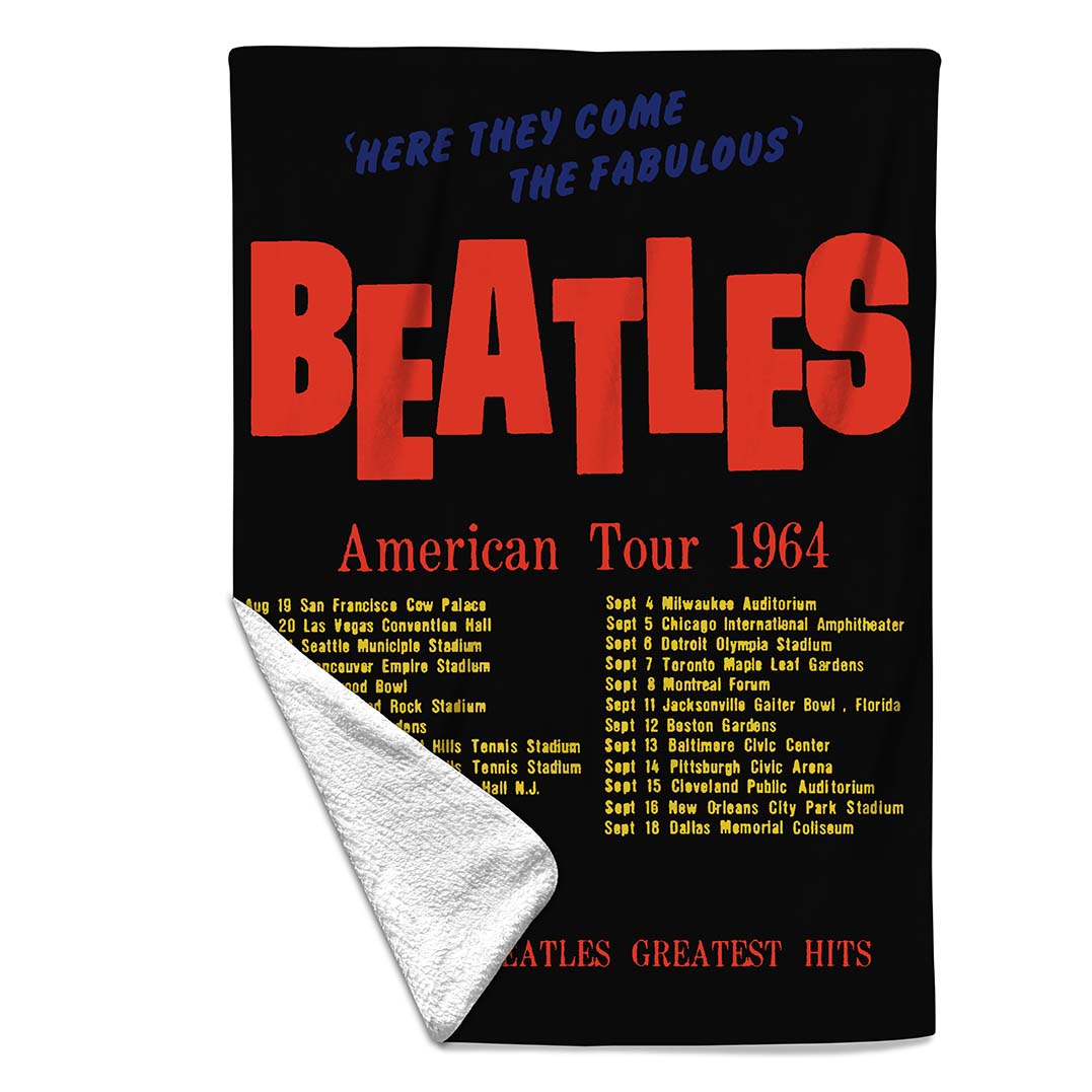 Rocksax The Beatles Blanket - America Tour Black  | Buy Now From £39.99